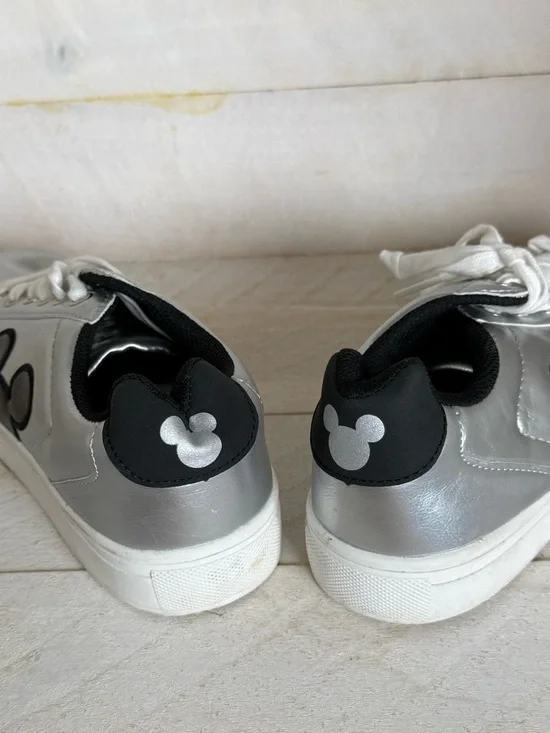 Disney Silver Sneakers with Black Mickey Silhouette - Picture 4 of 6